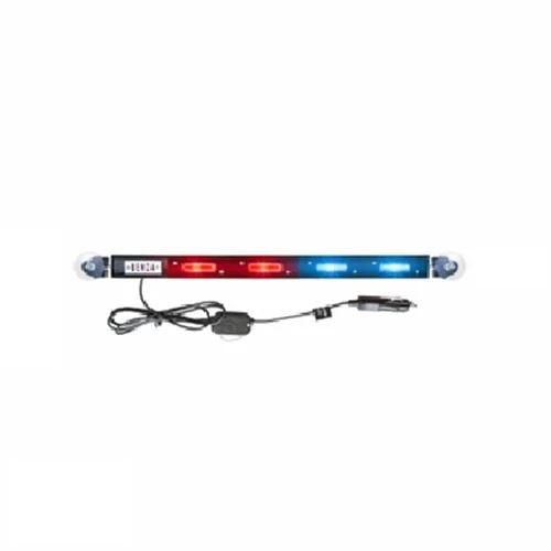 چراغ پليسي خطي نواري مدل COB  متوسط 4 تكه رنگ قرمز و آبي 12 ولت طول 40 سانتيمتر فلاشر